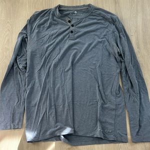Gray Free fly bamboo long sleeve henley size large